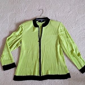 Plus Size Ming Wang zippered sweater jacket.